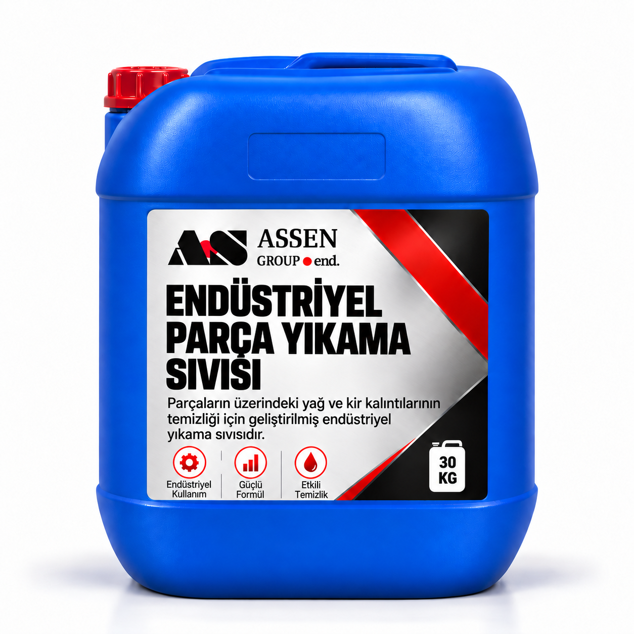 ASSEN endüstriyel parça yıkama sıvısı 30 kg mavi bidon